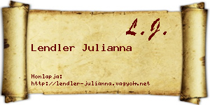 Lendler Julianna névjegykártya
